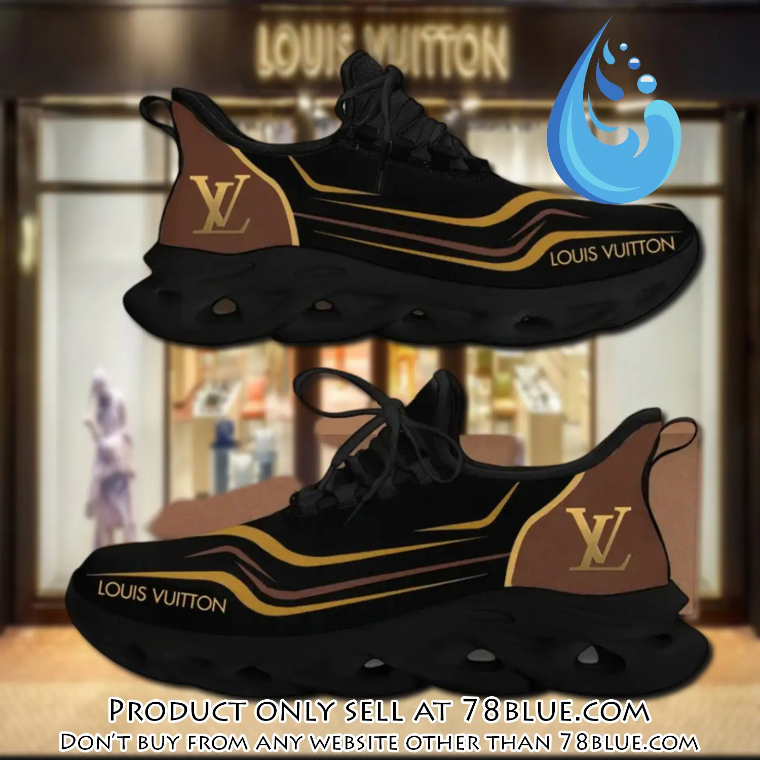 Louis vuitton yellow logo black premium max soul shoes luxury brand gifts for men women 78b0534427